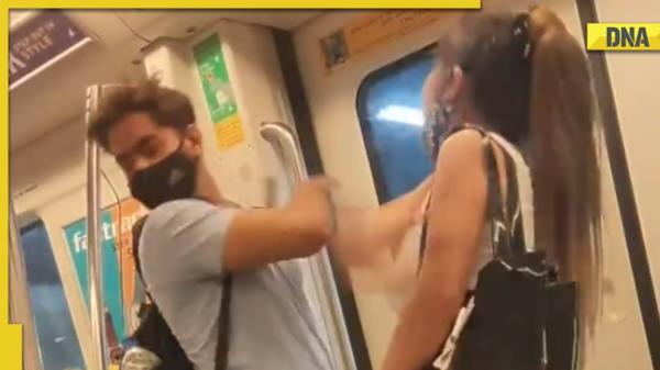在德里地铁，一名女子因Zara t恤与一名男子扭打，视频在网上疯传