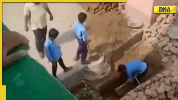 比哈尔邦学生砍柴、砍石头的视频在网上疯传;学校面临着行动